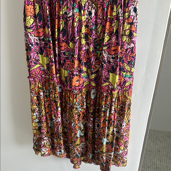 Anthropologie ruffle sleeve dress in pink combo size XXS - Picture 8 of 8